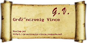 Grünczveig Vince névjegykártya